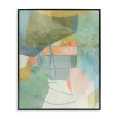 Stupell Industries Pastel & Green Shapes Framed Giclee Wall Art Design by Suzanne Nicoll