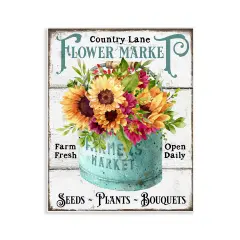 Stupell Industries Country Lane Flower Market Wall Plaque Art Design by Creatif Belle