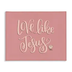 Stupell Industries Pink Love Like Jesus Canvas Wall Art Design by Imperfect Dust