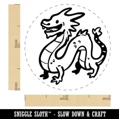 Cute Chinese Long Dragon Serpent Self-Inking Rubber Stamp Crafting Planners Green