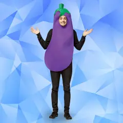Hilarious Purple Eggplant Adult Costume Tunic Emoji Inspired Fits Most