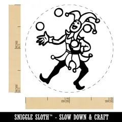 Medieval Jester Joker Juggler Entertainer Self-Inking Rubber Stamp Crafting Dry Pad