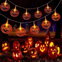 Halloween Pumpkin String Lights - 15Ft 30 LED