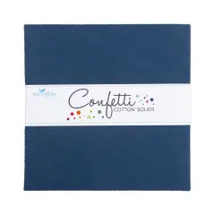 Confetti Cotton 10" Square Pack (Layer Cake / 10" Stacker) in Oxford Blue byfor Riley Blake (10-120-OXFORD-42)