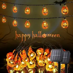 30 LED Pumpkin Lantern String Lights - 2PACK,PUMPKIN