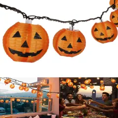 Halloween Lantern String Lights - 9.83FT (Halloween Orange)