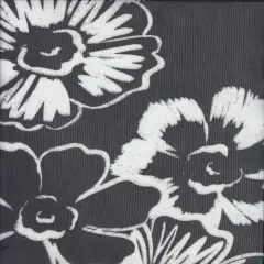 1 Yard Polyester Spandex 100 GSM Mesh Fabric, Two Tone Large Floral Digital Print 54" Width BLACK