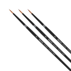 Creative Mark Beste Golden Taklon Round #2 Pack of 3 Artist Brushes, Professional Watercolor Brushes, For Acrylic Painting, Short Handle, Sharp Edges, Hand-Tied & Shaped