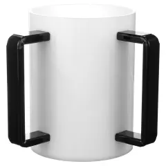 Lucite Wash Cup White With Black Handle