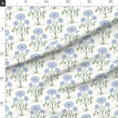 Various Fabrics by the Yard or Fat Quarter Blue Cottage Floral Spring Garden Mum Botanical Traditional Blooms Farmhouse Flowers Custom Printed Fabric by Spoonflower