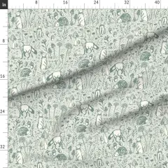 Various Fabrics by the Yard or Fat Quarter Woodland Creatures Hedgehog Fox Mushrooms Wildflowers Rustic Woodlands Boho Animals Custom Printed Fabric by Spoonflower
