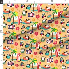 Various Fabrics by the Yard or Fat Quarter Penguin, Island Paradise, Tropical, Animal, Beach, Sand, Ocean, Vacation, Zoo, Kids, , Nursery, Gender Neutral Custom Printed Fabric by Spoonflower