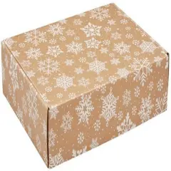 Pack/6: Kraft Snowflakes Decorative Mailer - 12 x 9 x 3"