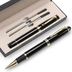 Ballpoint Pens Nice Ball Pen Best Gift for Men Professional Executive Office BallPens Classy Gift Box Ballpoint Black Refill Line width 0.5mm (Black)
