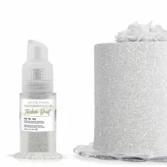 Bakell - White Pearl Tinker Dust Edible Glitter (25g, 1x Mini Spray Pump) for Food, Desserts, and Beverages!