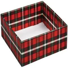 Pack/6: Christmas Plaid Decorative Trays - 10 x 10 x 3"