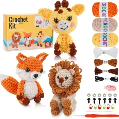 Crochet Kit for Beginners Crochet Animal Kit Crafts for Adults with Step by Step Video Tutorial Hobbies for Women Crochet kit Crochet Animals Beginner Crochet kit DIY Knitting Supplies