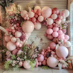 Dusty Pink Balloon Garland Double Stuffed Baby Pink Balloon Latex Rose Pink Balloon