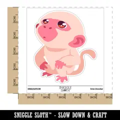 Water Bottle Sticker Set Curious Inquisitive Little Monkey Looking Up Cute Waterproof Vinyl Stickers Pack Decal, Skateboard, Laptop, Car, Window, Bumper - 5 Pack