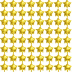 Gold Star Balloons,50 Pieces PSKJATIN 5" Star Balloons,Small Gold Foil Star Balloon Mylar Balloons for Party Decorations
