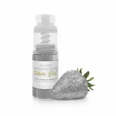 Bakell - Silver Tinker Dust Edible Glitter (4g, 1x Spray Pump) for Food, Desserts, and Beverages!