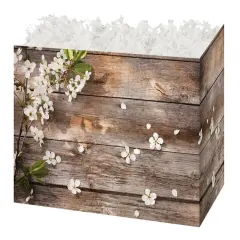 Pack/6: Rustic Blossoms Basket Box - 6-3/4 x 4 x 5"