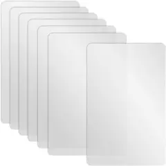 7 Pcs Plastic Placemats Matte Transparent Heat Resistant Washable Table Mats for Dining, Kitchen, 17 x 11 Inches