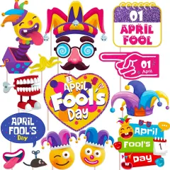April Fools'Day Photo Booth Props April 1st Prank Party Decor Photo Booth Happy April Fool'S Day Party Supplies for April Fools' Day Home Party April 1st Prank Decor