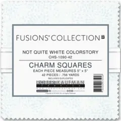 Fusions 5" Square Pack (Charm Pack / Charm Square) in Not Quite White Colorstory by Studio RK for Robert Kaufman (CHS-1090-42)