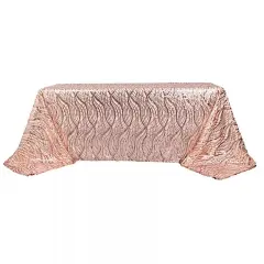 90x156 in Wavy Sequined Mesh Rectangle TABLECLOTH Party Events Home Decorations