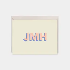 Monogram Note Cards with 3D Type V