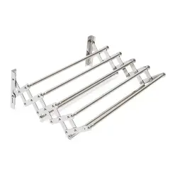 Stainless Steel Wall Mount Retractable Towel Rack Holder Bath Storage Organizer