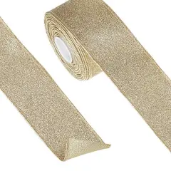 2.5" Glitter Ribbon: Gold (10 Yards)
