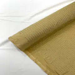 1 Yard Rhinestone Stretch Spandex Fabric Nylon for Costumes, Leggings & D&eacute;cor Width 54" Beige