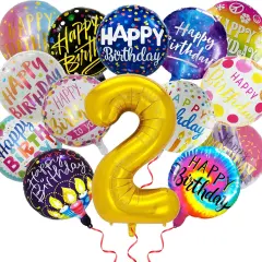 50 Pcs Birthday Party Foil Balloons 2nd Birthday