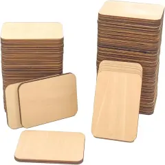 60 Pieces Unfinished Basswood Rectangles 2.5x3.5 in 3/16 Thick Plywood Tiles