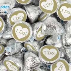 I Do Kisses Chocolate Candies for Wedding Favors, Bridal Shower Game Prizes, Rehearsal Dinner Favors, and Bachelorette Parties