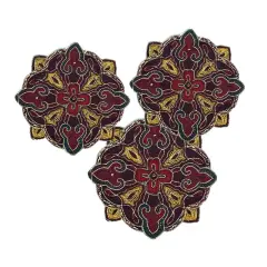 Embroidered Beaded Ornate Patch Emblem 8" beaded