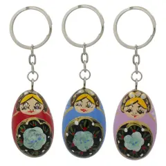 Set of 3 Metal Dolls Key Chains