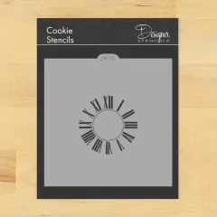 Roman Numeral Clock Cookie & Craft Stencil | CM125 by Designer Stencils | Cookie Decorating Tools |
