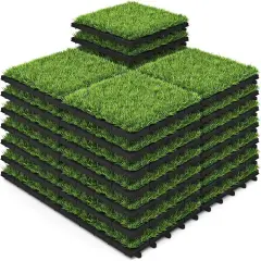 30pcs 12"x12" Interlocking Artificial Grass Tiles