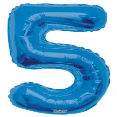 34" Numeral 5 Balloon - Blue, 1ct