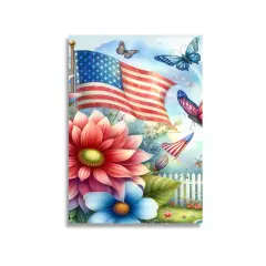 American Flag Burlap Garden Flag
