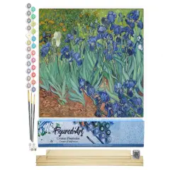 Figured'Art Paint by Numbers Kit for Adults Van Gogh Iris 16"x20" - Craft Art Painting Rolled Canvas with DIY wooden frame