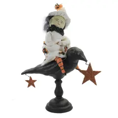 Dee Harvey 14.75 In Kallie's Crow Halloween Figurine , Lightweight Halloween Decor Halloween Witch Multicolored