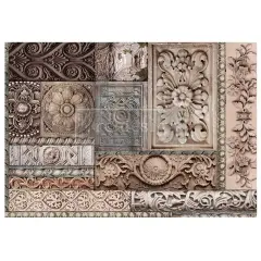 A1 Decoupage Fiber - Carved Stonework - 1 sheet, A1 size