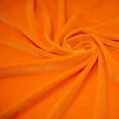 Regal Matte Stretch Velvet Fabric 58&rdquo; Wide Polyester Spandex 4-Way Stretch for Costumes & Fashion Neon Orange
