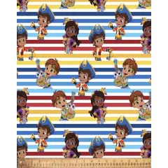 Santiago of the Seas Stripes Nickelodeon Licensed By David Textiles Digital Cotton Print Fabric | By the Yard | Sewing and Crafting | 44 inches wide