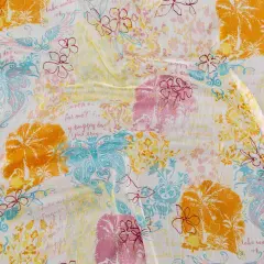 1 Yard Multicolor Colorful Floral Silk Chiffon 52" Wide Lightweight Sheer Fabric