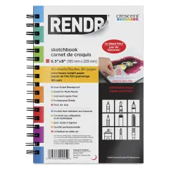 Crescent Rendr Wirebound Sketchbook - 6-1/2" x 9", 110 lb, 40 Sheets
